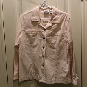Chico’s Jean style jacket. Very soft pale pink